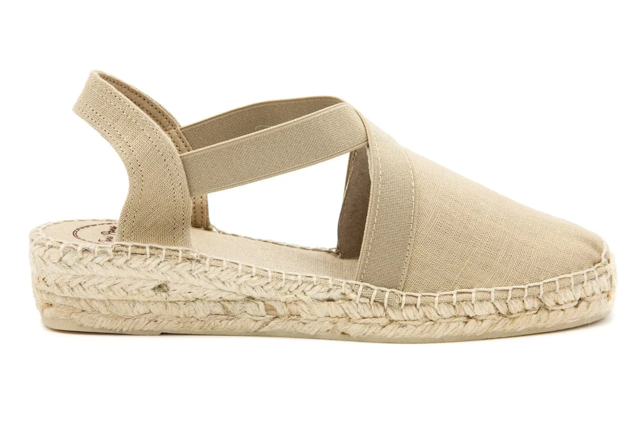 Plain Linen Wedge Espadrille for Women - Verona