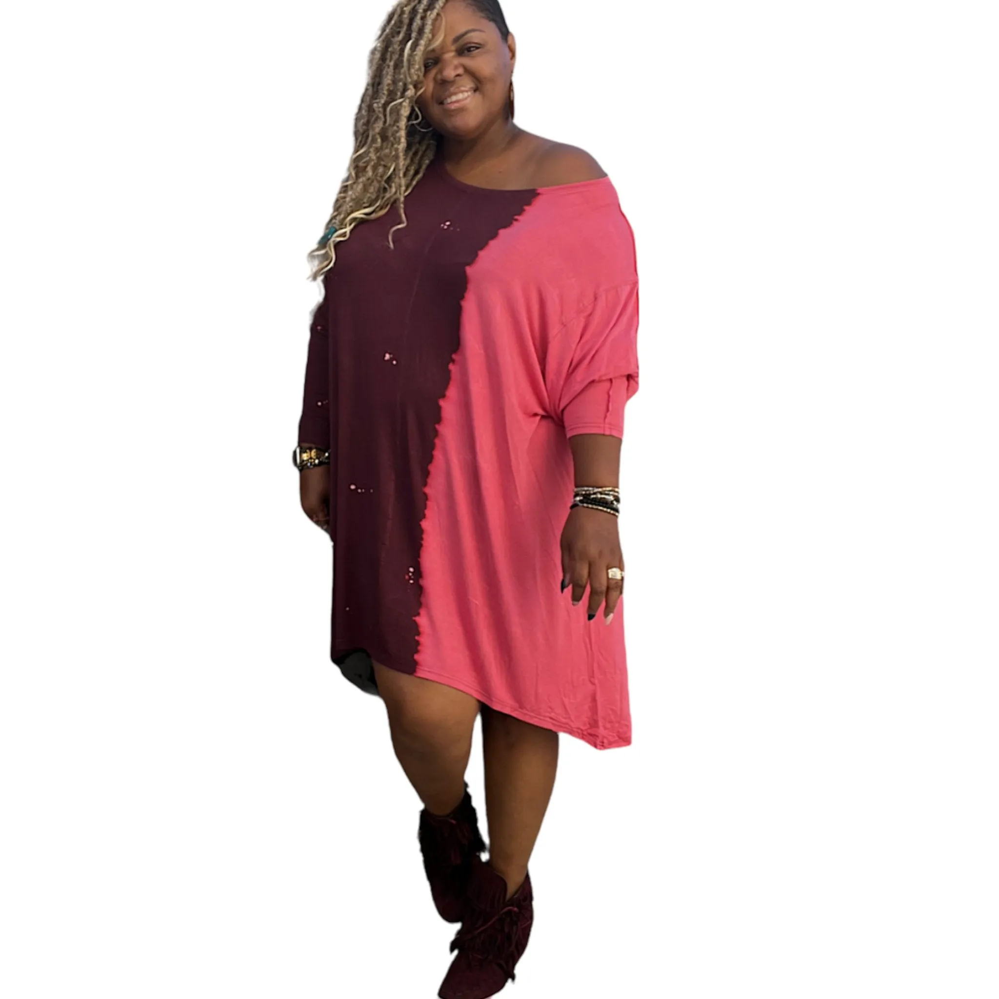 Plus Size Loose Fit Shirt Dress