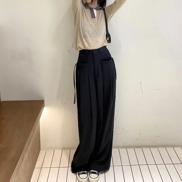 Pocket String Strap Oversized Trouser