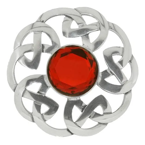 Polished Celtic Interlace Plaid Brooch 248