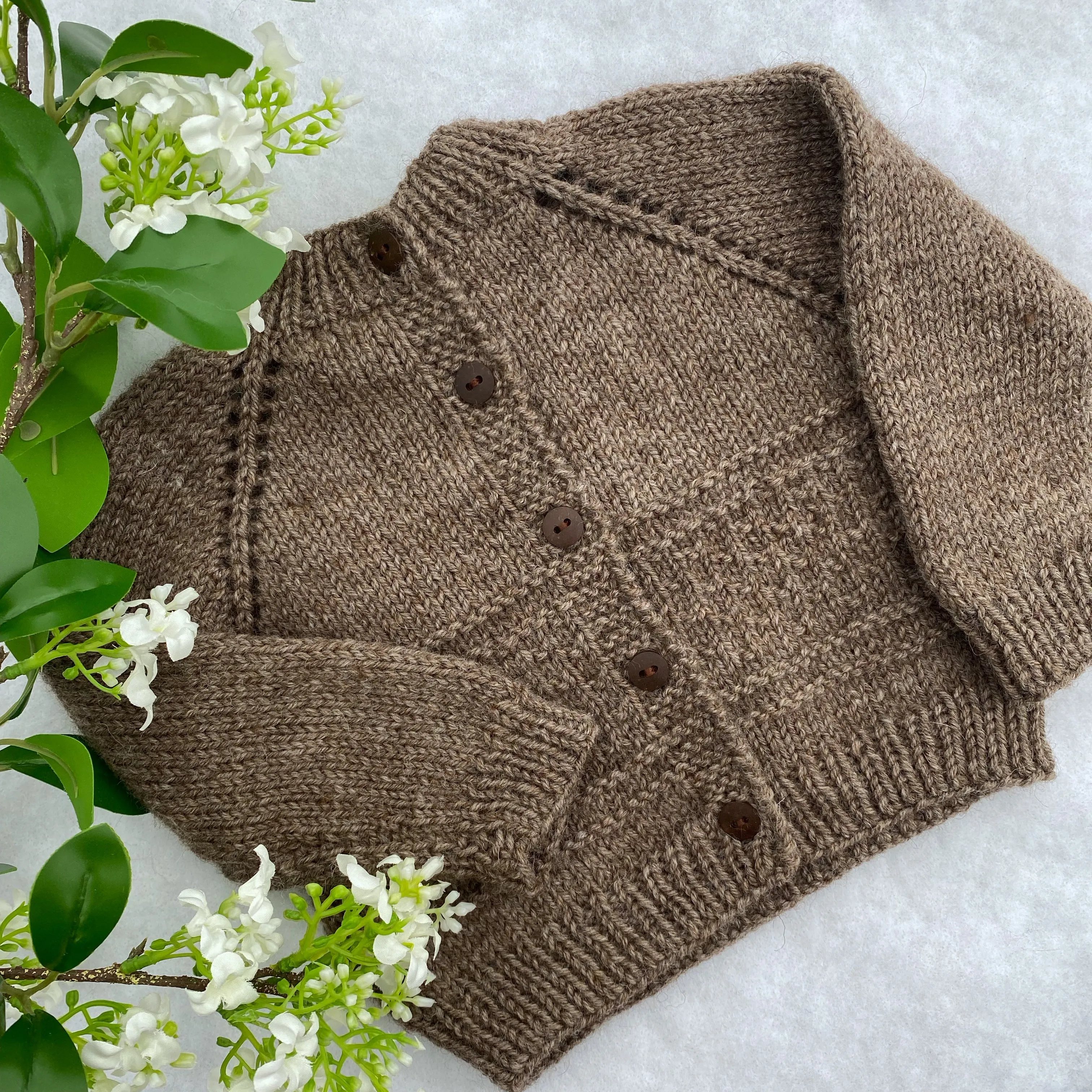 "Kinzie" patterned merino baby cardigan