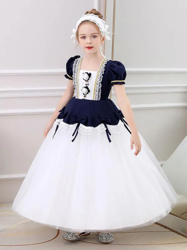 Red Short Sleeves Knee-Length A-Line Embroidered Formal Kids Pageant Dresses