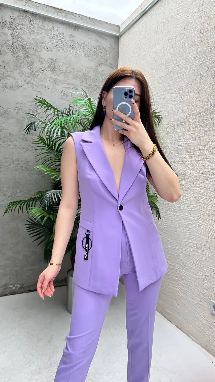 Regular Waist Formal Pants - Lilac