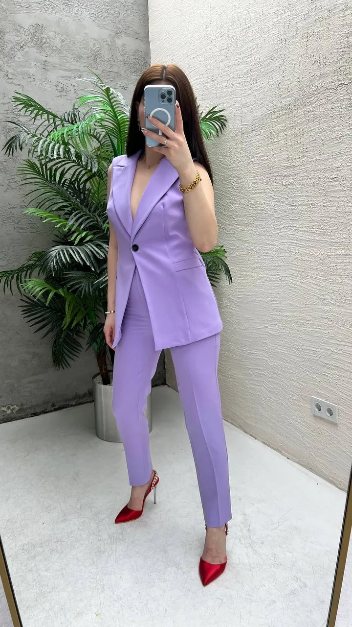 Regular Waist Formal Pants - Lilac