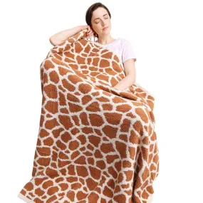 Reversible Giraffe Patterned Throw Blanket