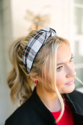 Rockin' Around White Plaid Headband