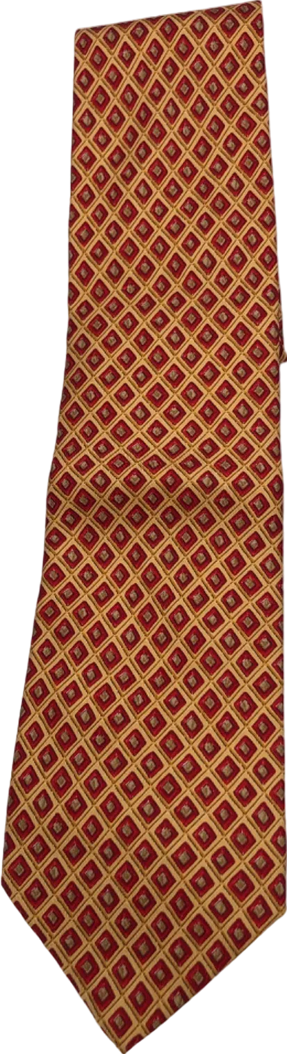 Salvatore Ferragamo Red and Yellow Patterned Tie