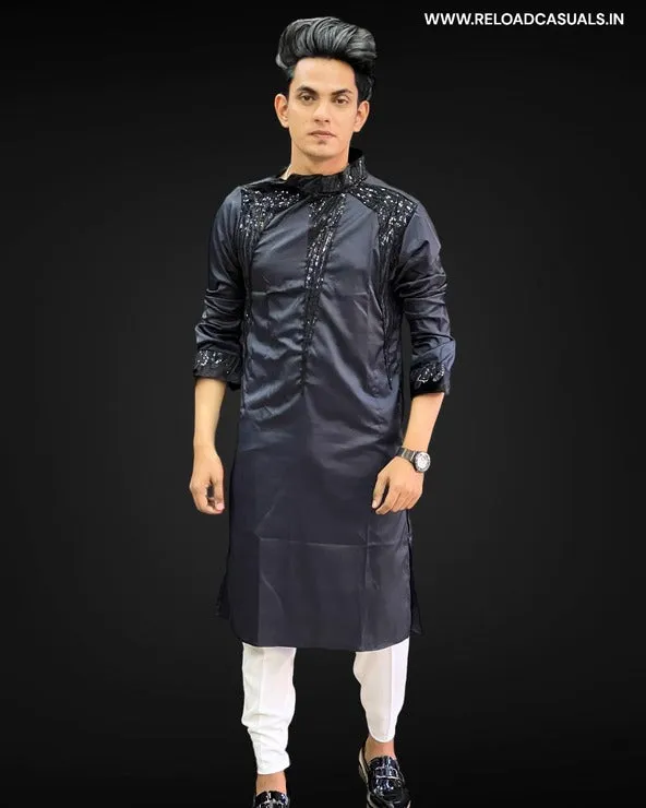 Shiny Crafted Designer Kurta & Plain Pant - Combo