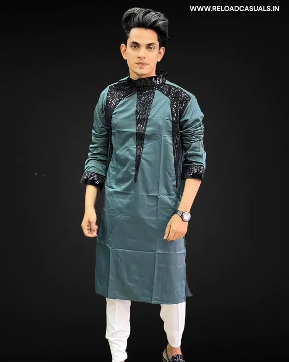 Shiny Crafted Designer Kurta & Plain Pant - Combo