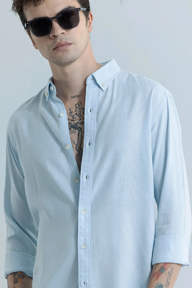 Sleek Style Plain Light Blue Shirt