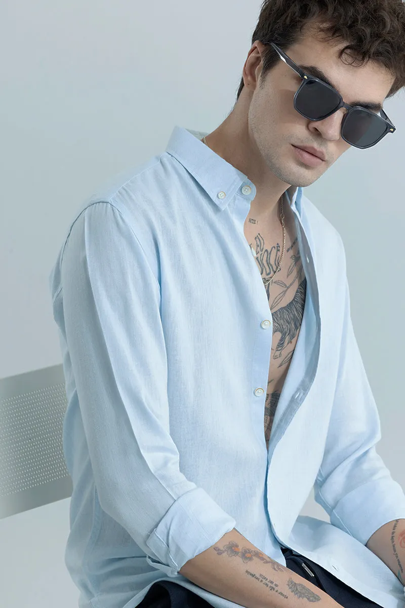 Sleek Style Plain Light Blue Shirt