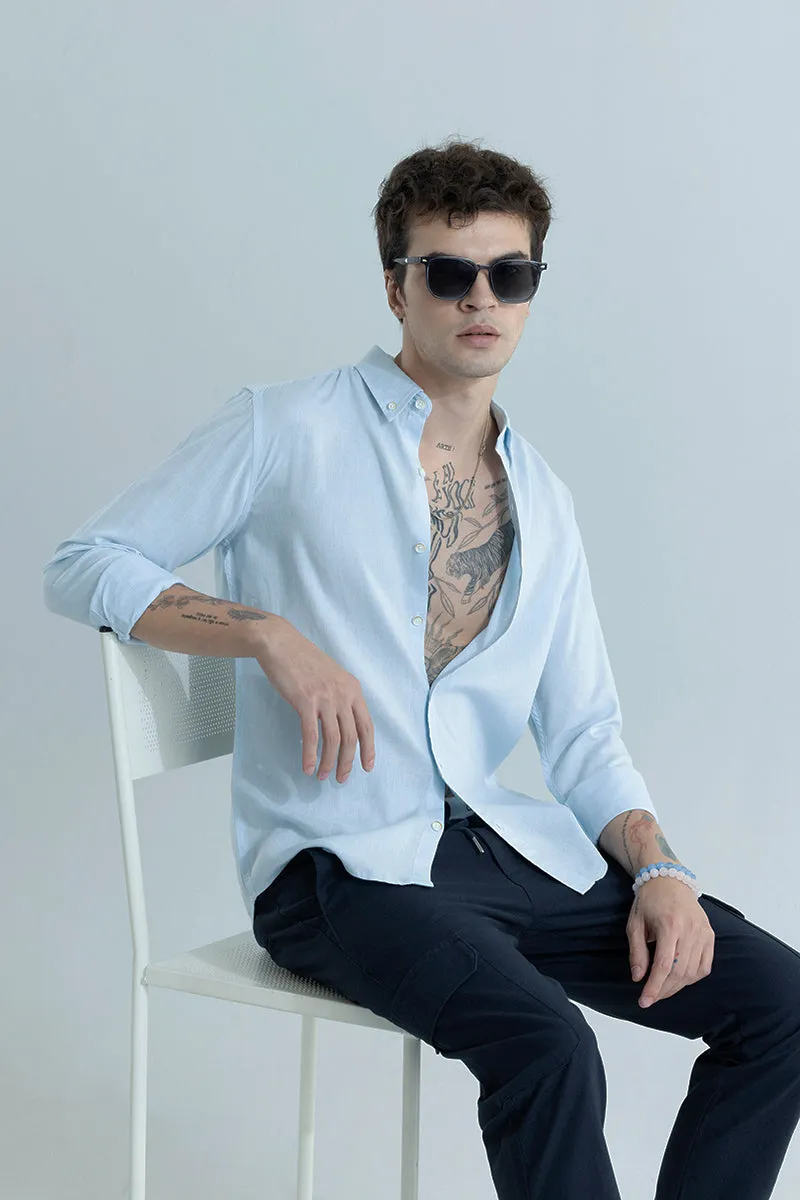 Sleek Style Plain Light Blue Shirt