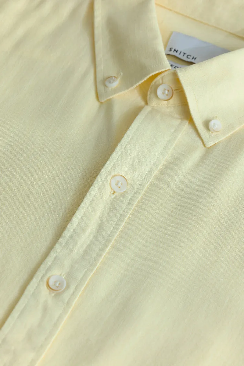 Sleek Style Plain Light Yellow Shirt