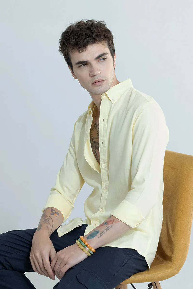 Sleek Style Plain Light Yellow Shirt