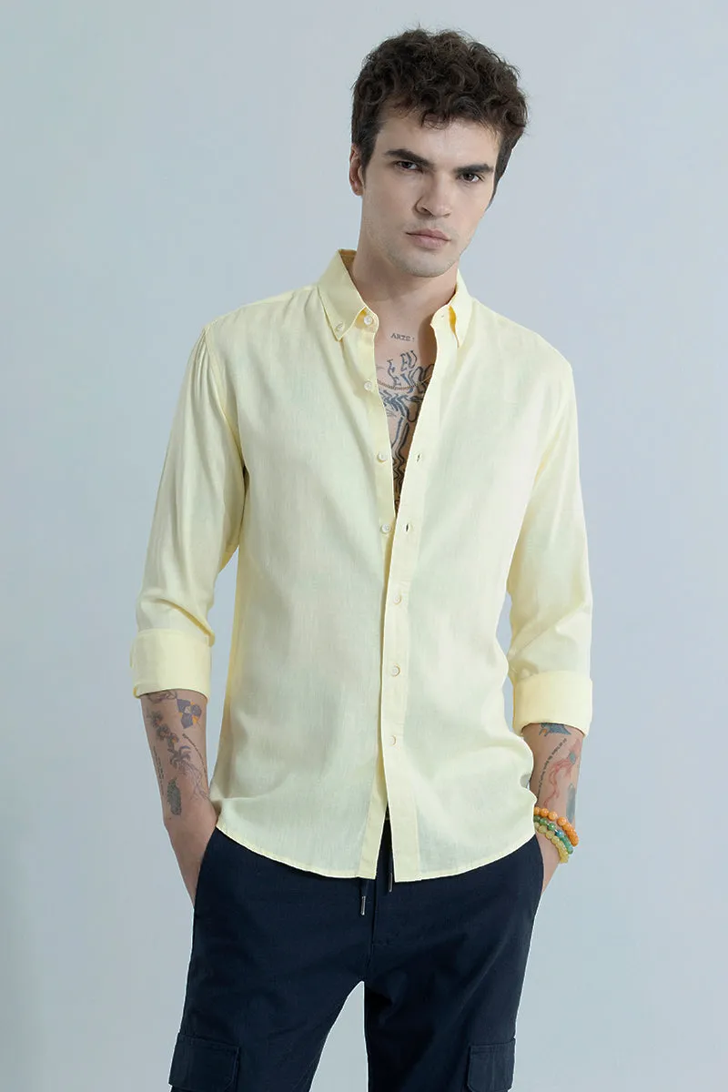 Sleek Style Plain Light Yellow Shirt