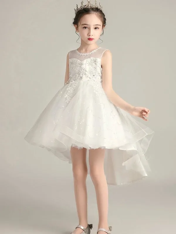 Sleeveless Embroidered Formal Kids Pageant Dresses