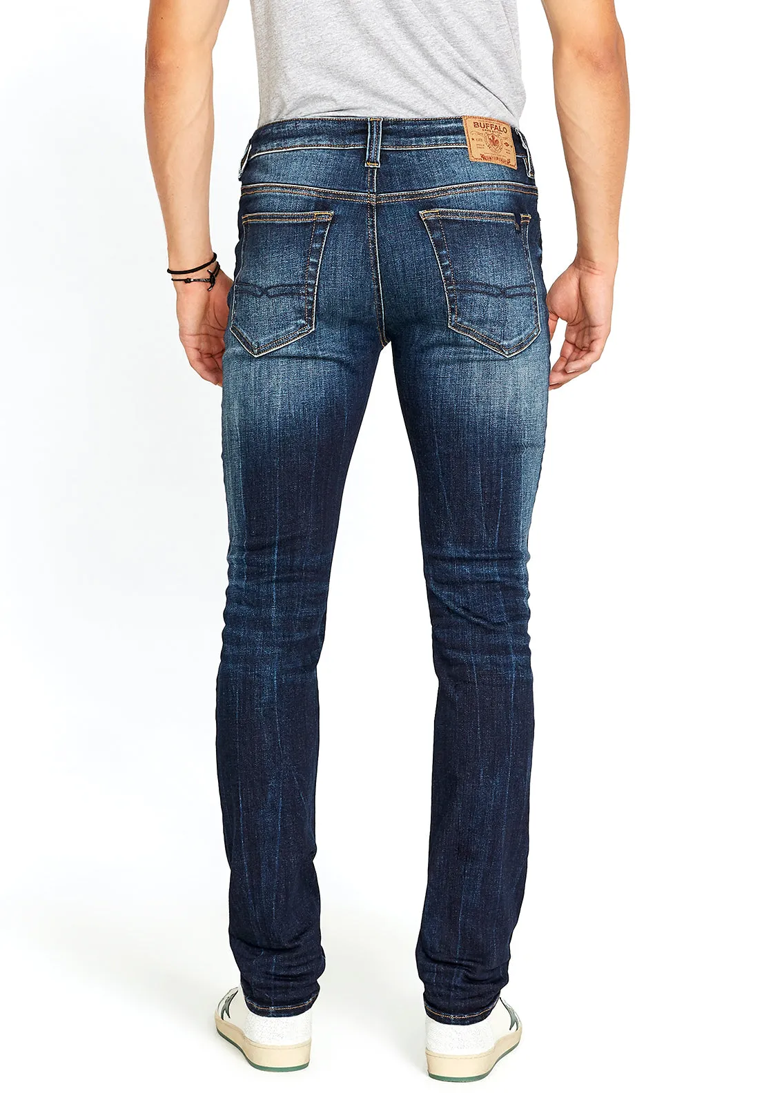 Slim Ash Men's Jeans in Sanded and Faded Blue - BM22591