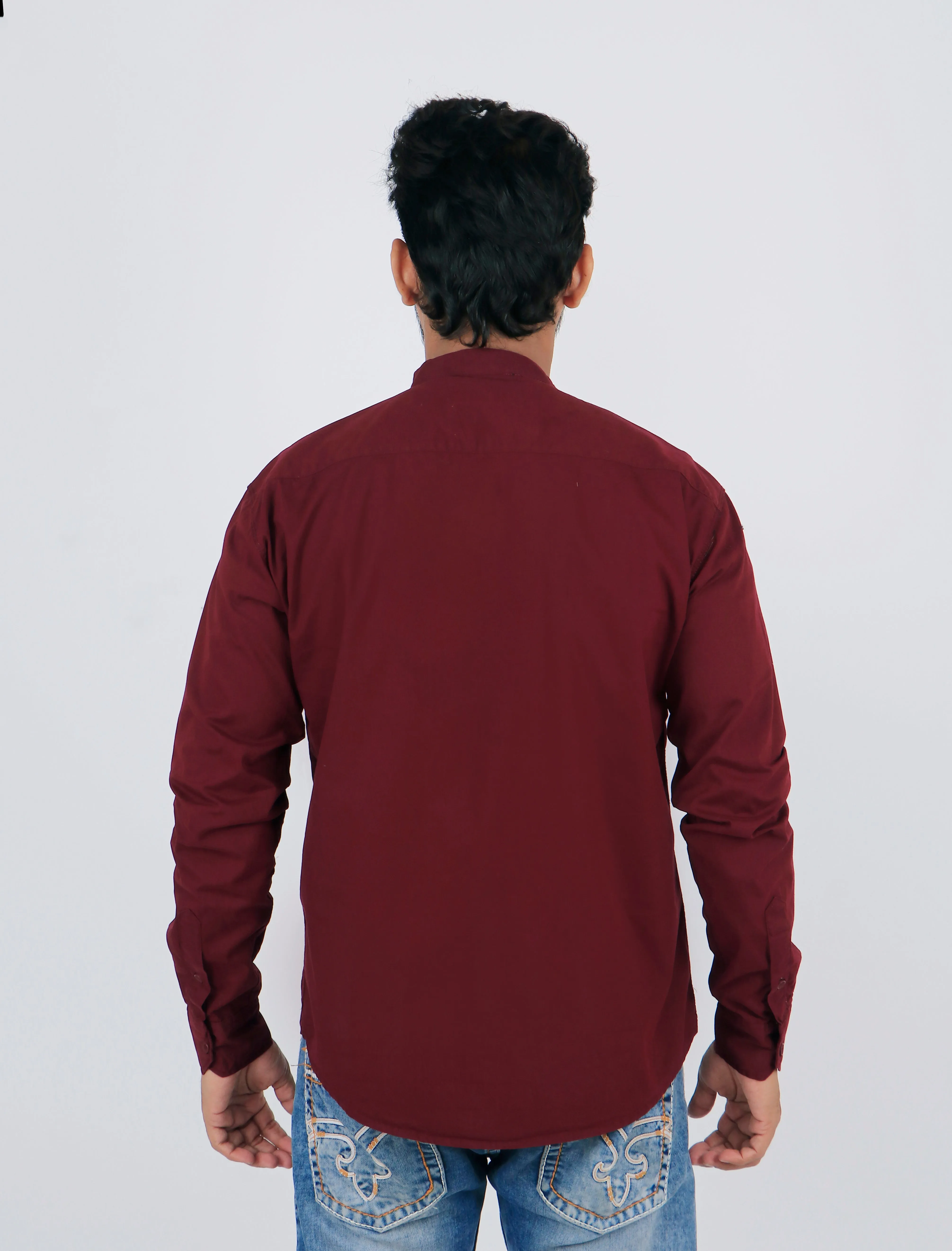 Stylish Men Maroon Regular Fit Solid Long Sleeves Formal Shirt