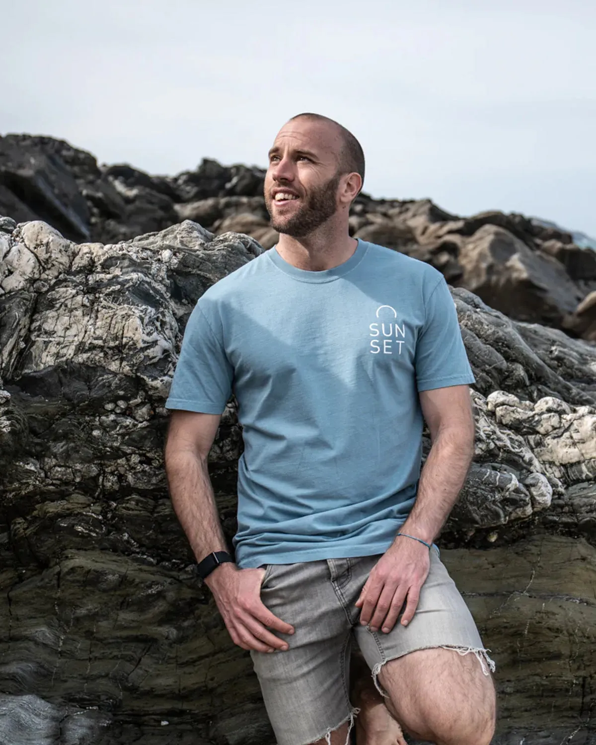 Sunset Surf Mens Tee - Faded Slate (Pre order)