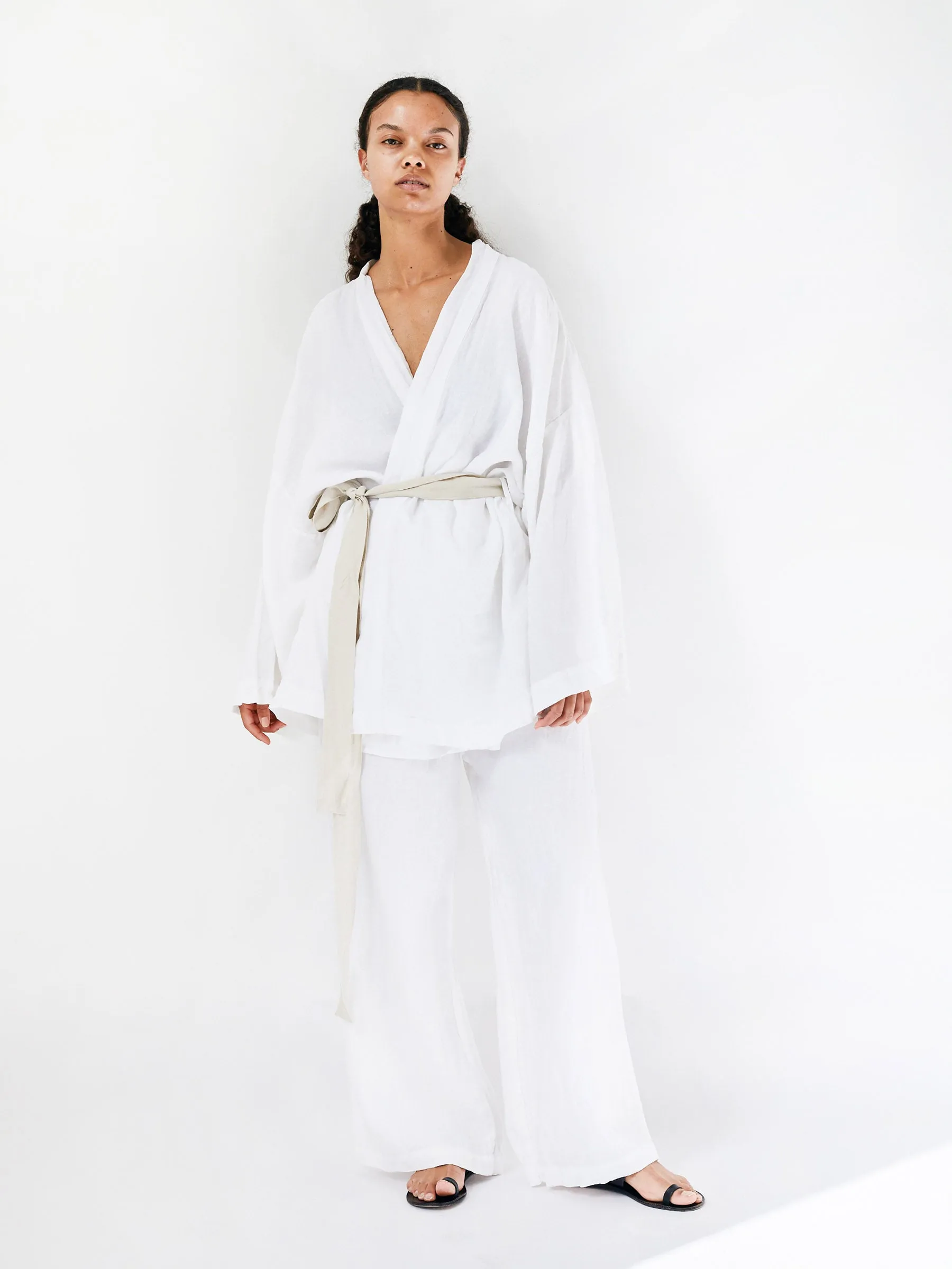 The 01 Linen Loungewear Long Set