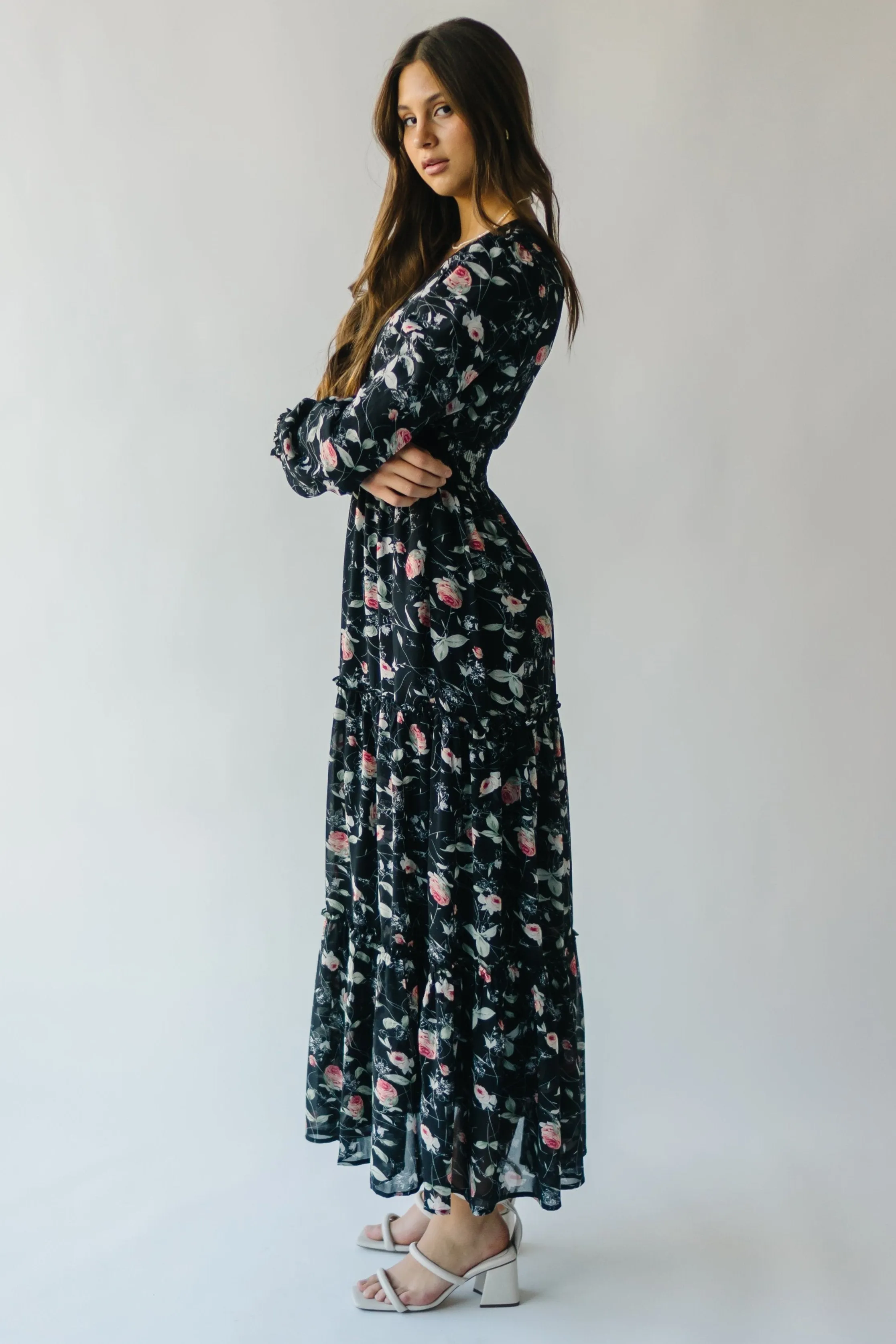 The Jacey Patterned Maxi Dress in Rose Garden