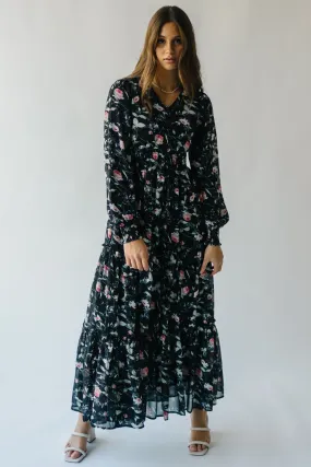 The Jacey Patterned Maxi Dress in Rose Garden