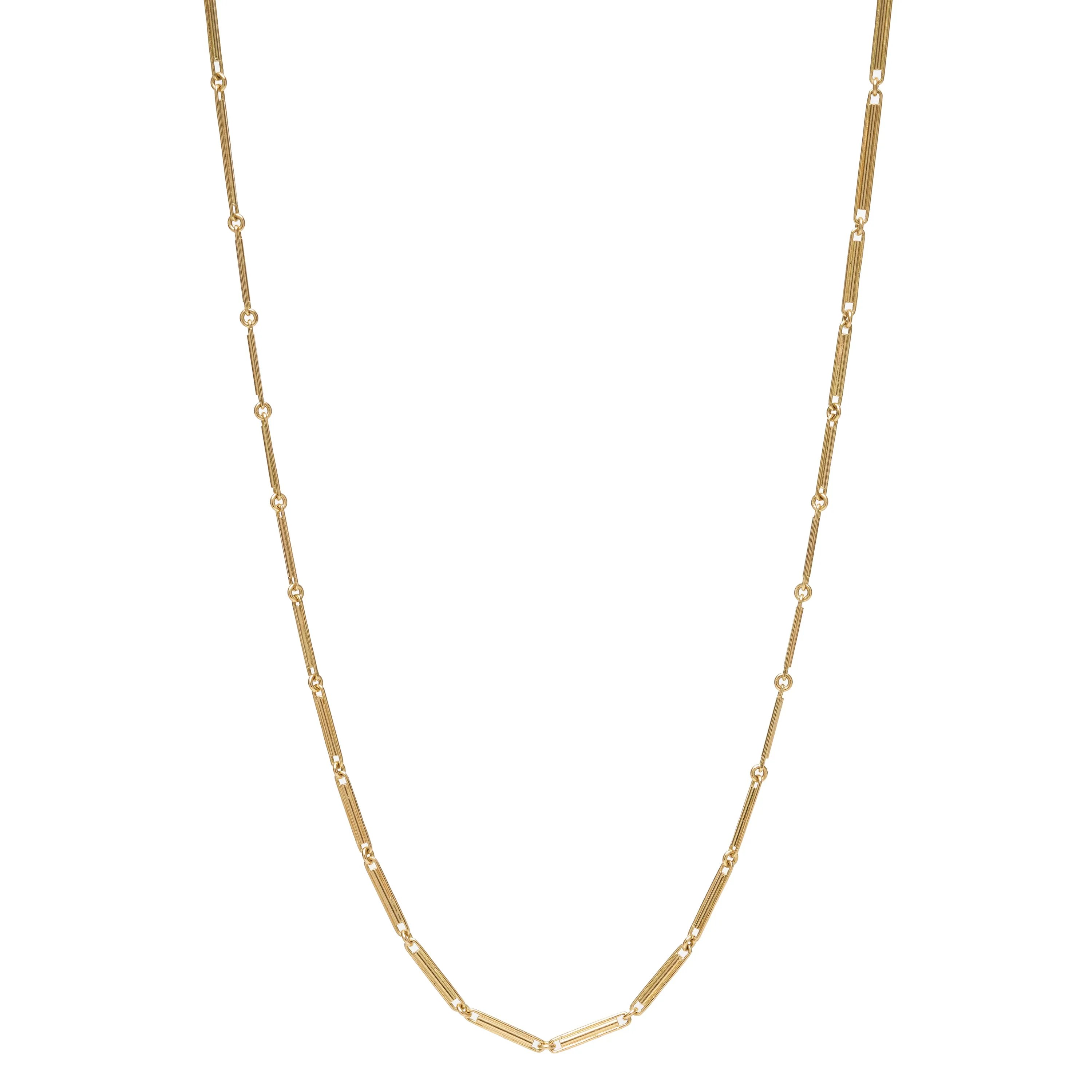 Tura Sugden 18k Handmade Trombone Chain Necklace