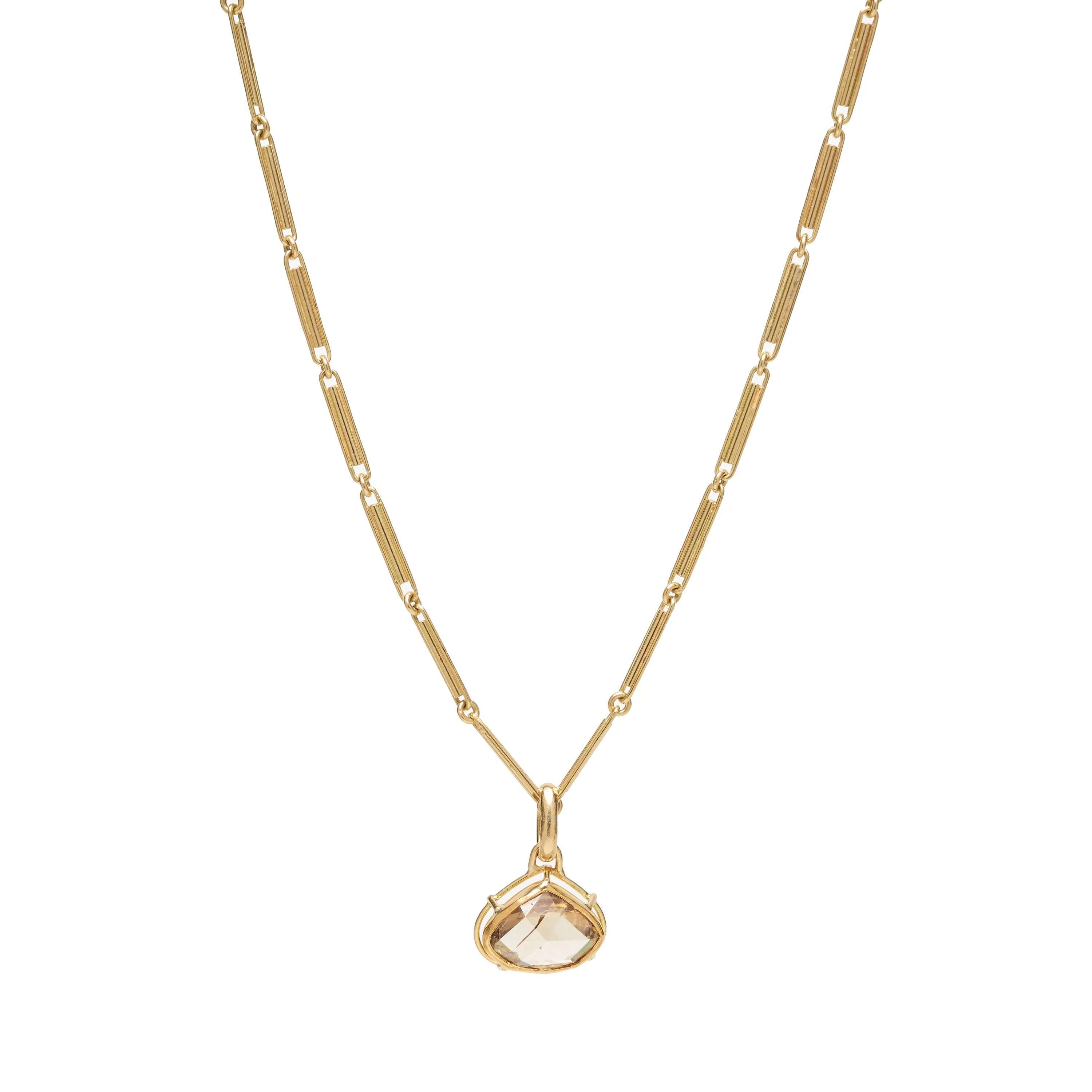 Tura Sugden 18k Handmade Trombone Chain Necklace