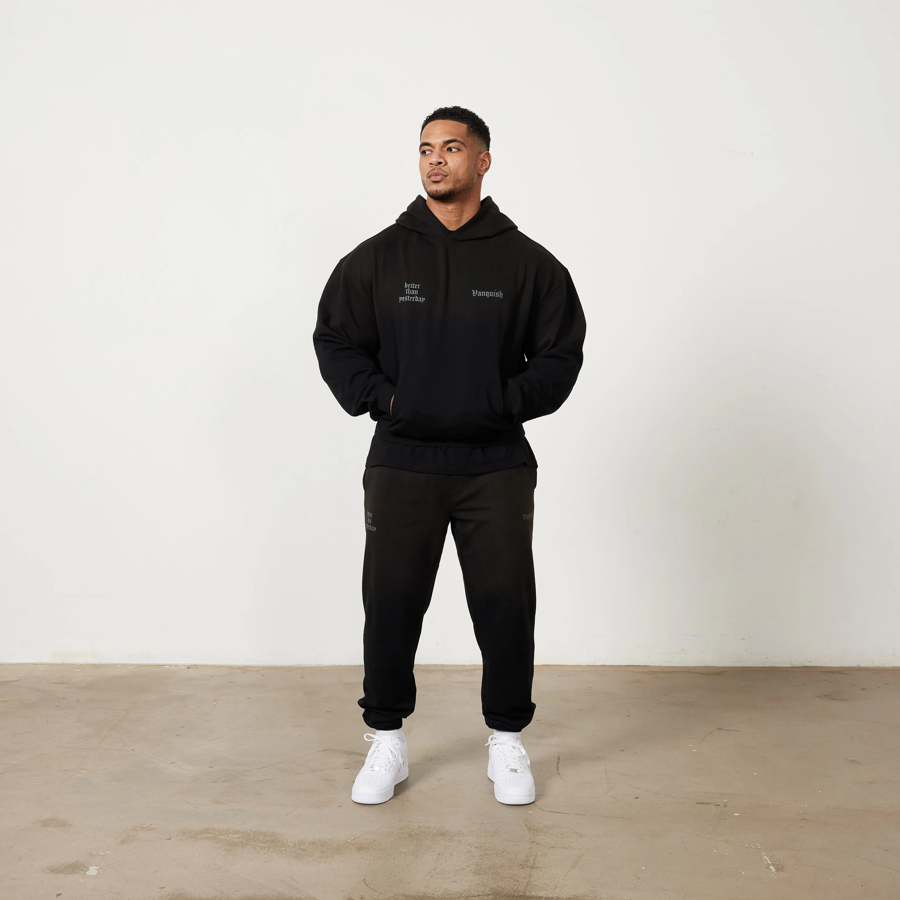 Vanquish Sun-faded Black Oversized Sweatpants