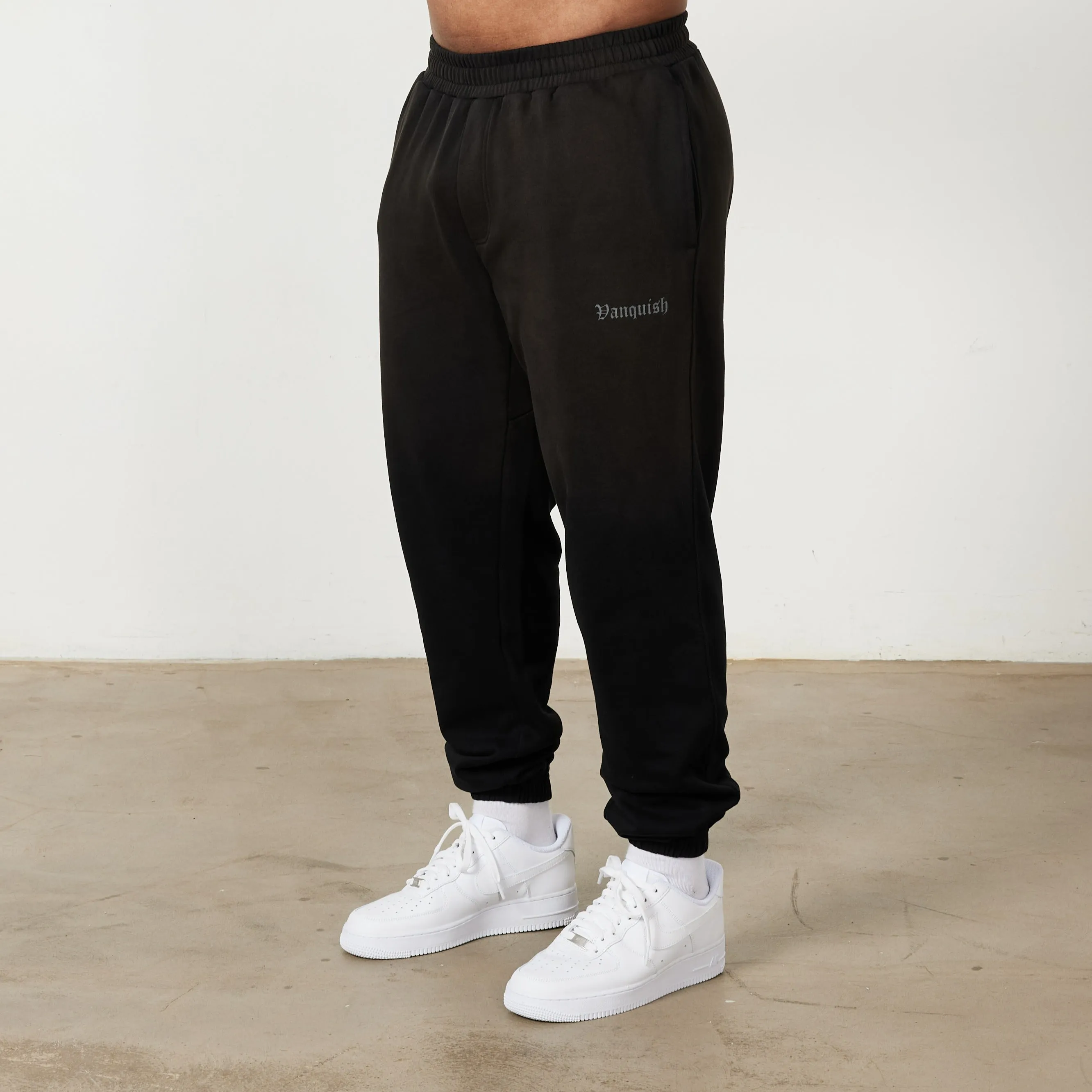 Vanquish Sun-faded Black Oversized Sweatpants