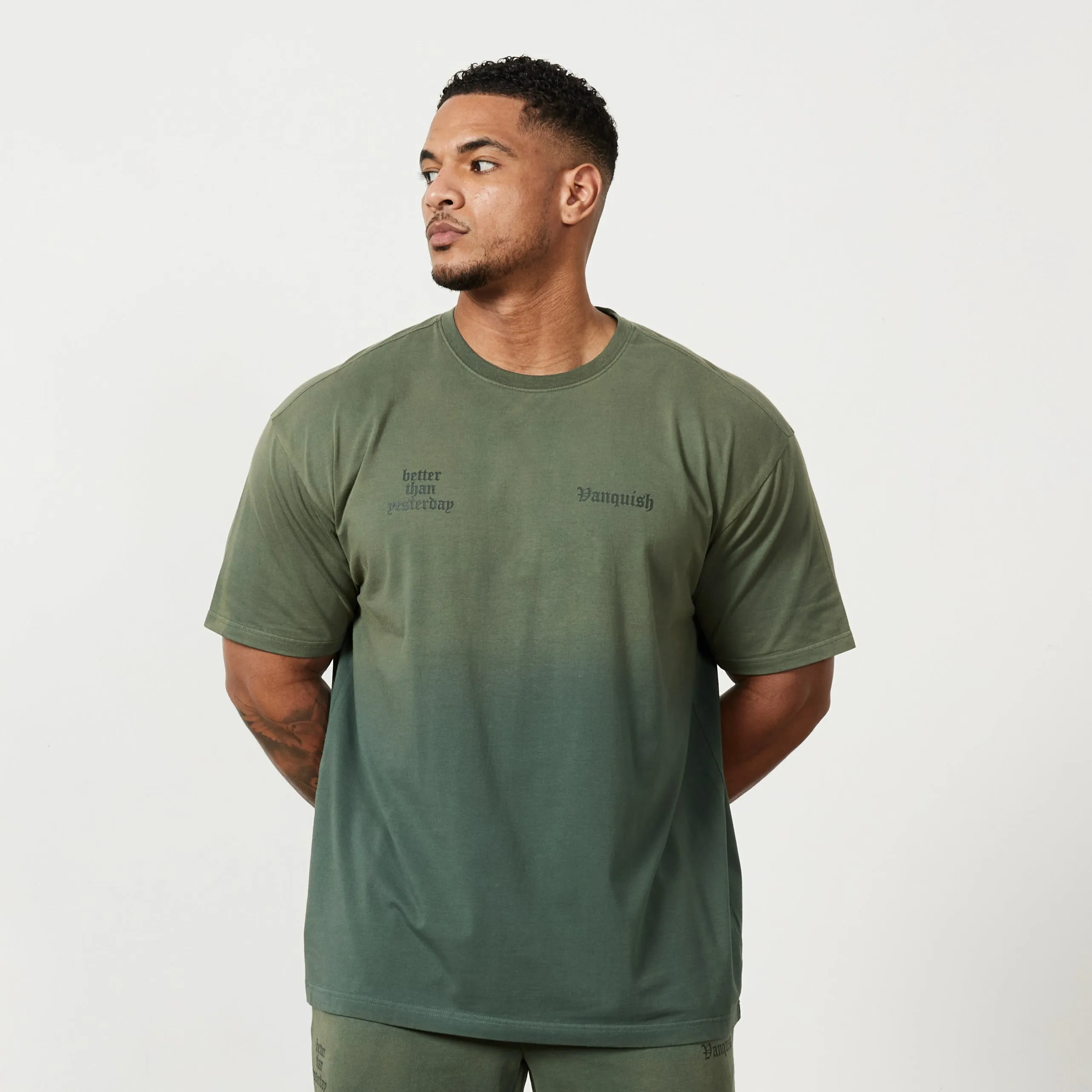 Vanquish Sun-faded Green Oversized T Shirt