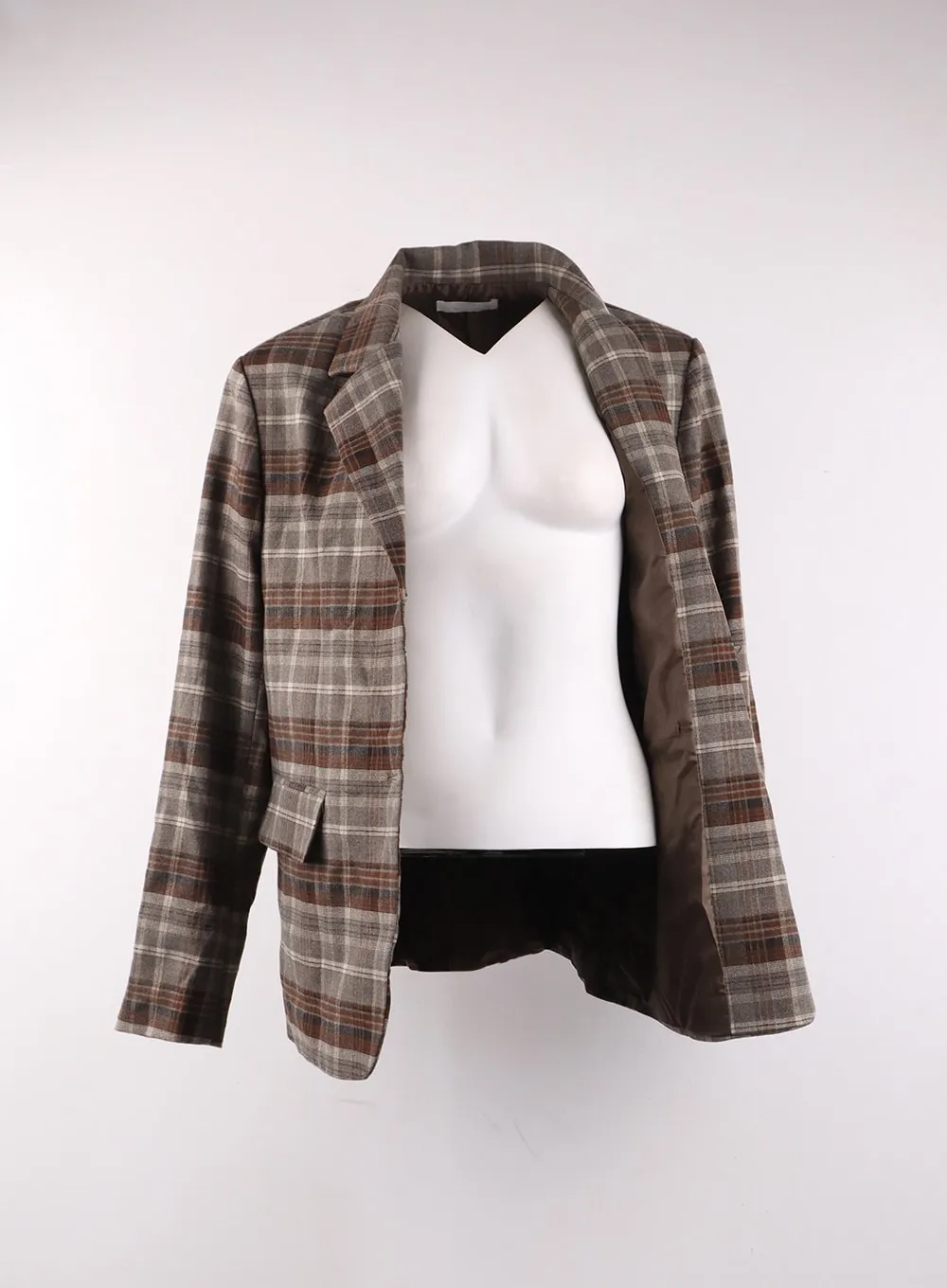 Vintage Oversized Checkered Blazer OF405