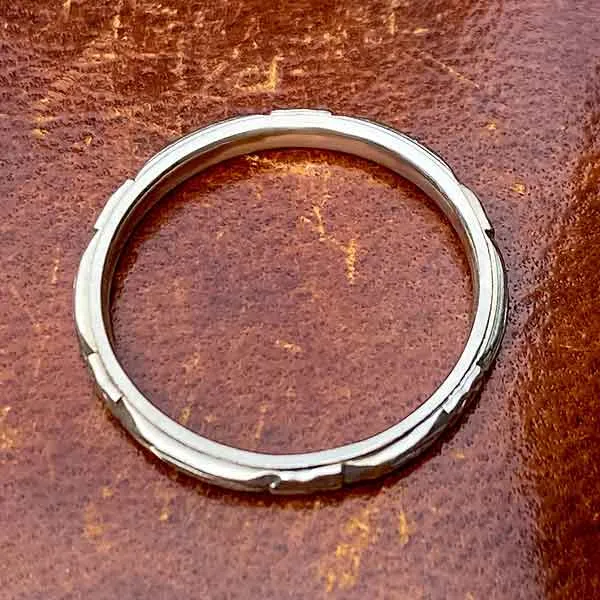 Vintage Patterned Wedding Band, Size 6 1/4