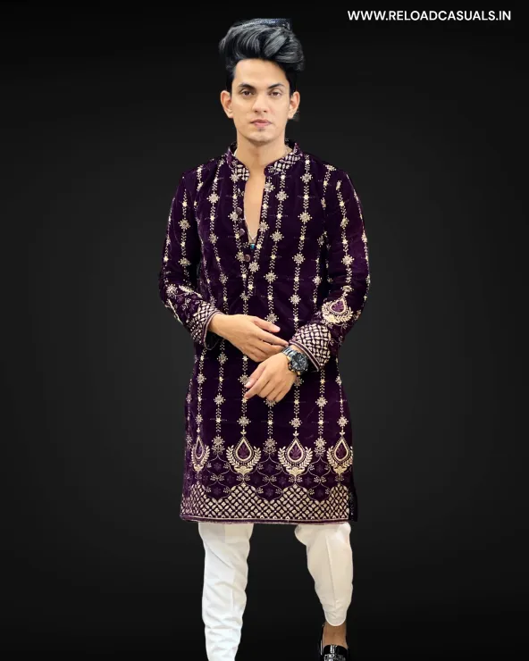 VL Designer Kurta & Plain Pant - Combo