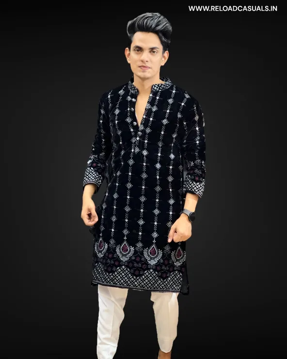 VL Designer Kurta & Plain Pant - Combo