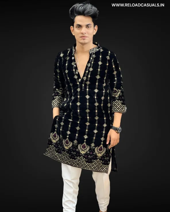 VL Designer Kurta & Plain Pant - Combo