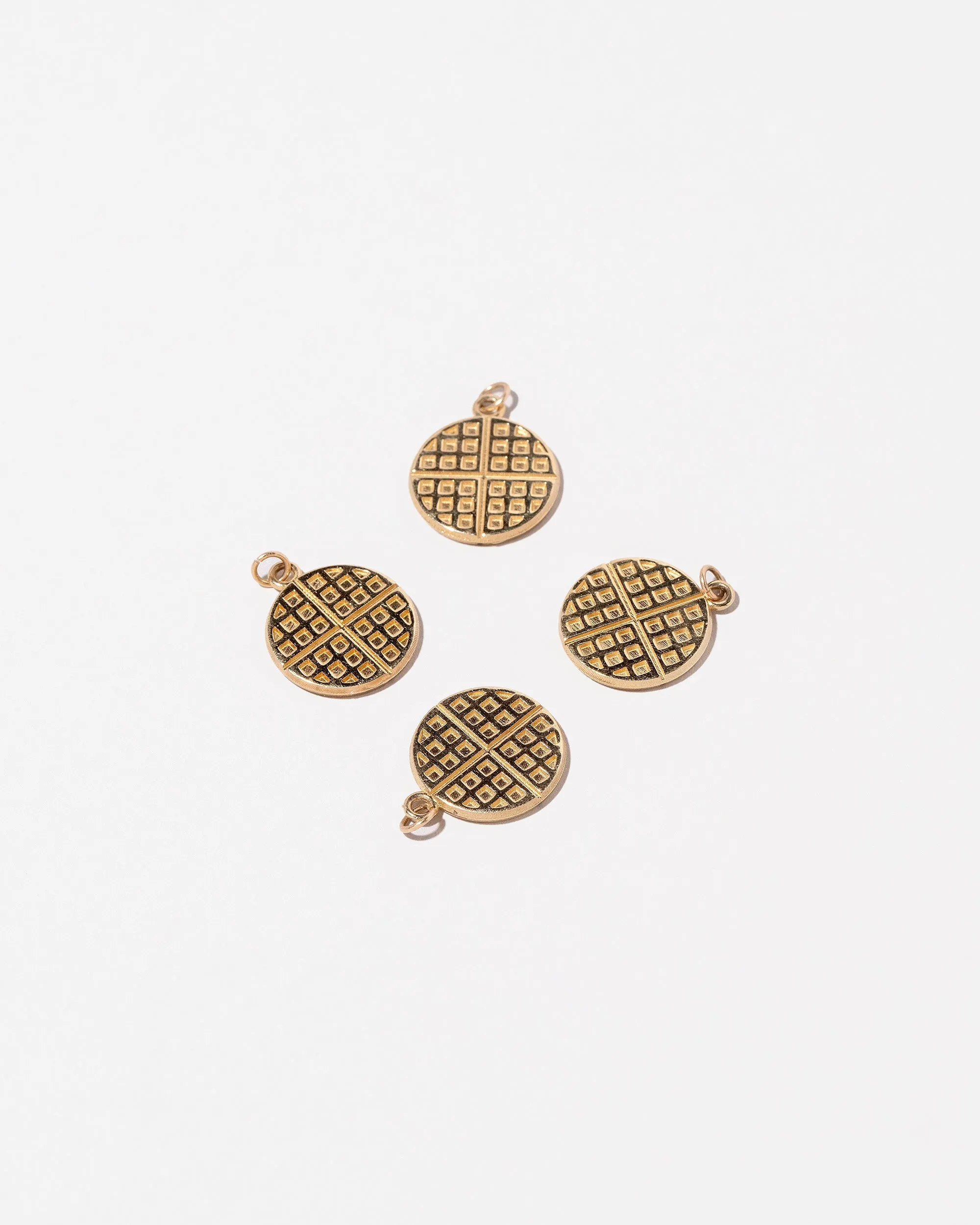 Classic Plain Waffle Charm for Bracelets and Necklaces