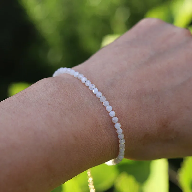 White Moonstone Delicate Luxury Bracelet