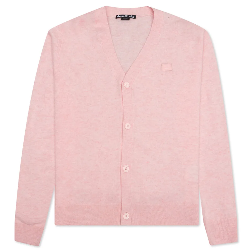 Wool Knit Cardigan - Faded Pink/Melange