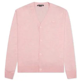 Wool Knit Cardigan - Faded Pink/Melange