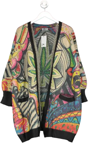 Y London Multicoloured Nellie Oversized Printed Cardigan One Size