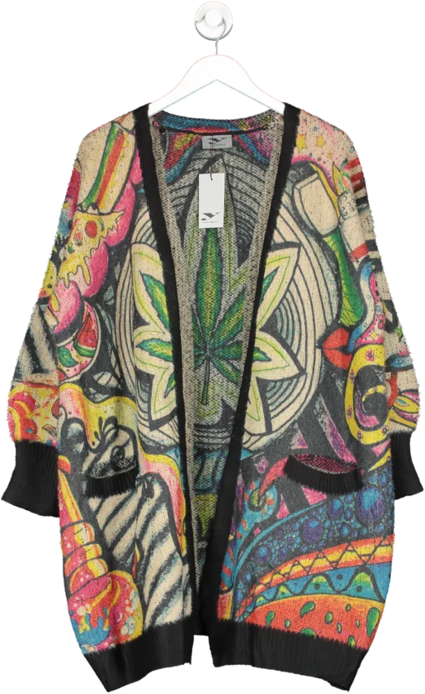 Y London Multicoloured Nellie Oversized Printed Cardigan One Size